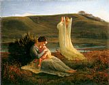 Anne-Francois-Louis Janmot Le Poeme de l'ame - L'Ange et la mere painting